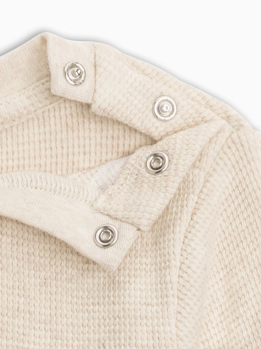 Mesa Waffle Knit Top - Heather Oat